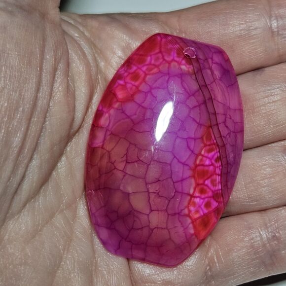 *Sale* Rose Dragon Veins Agate Oval Holes Reiki Pendant Bead Stone - Picture 1 of 10